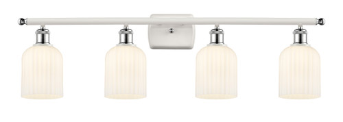 Bridal Veil - 4 Light - 35 inch - White Polished Chrome - Bath Vanity Light (516-4W-WPC-G559-5GWH)