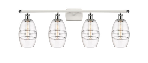 Vaz - 4 Light - 36 inch - White Polished Chrome - Bath Vanity Light (516-4W-WPC-G557-6CL)