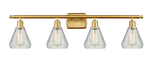 Conesus - 4 Light - 36 inch - Satin Gold - Bath Vanity Light (516-4W-SG-G275-LED)