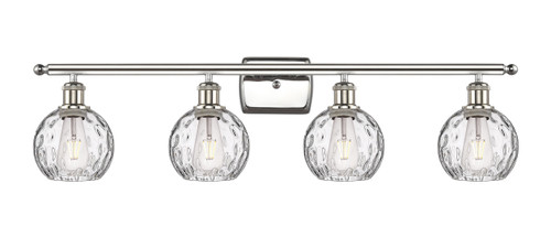 Athens Water Glass - 4 Light - 36 inch - Polished Nickel - Bath Vanity Light (516-4W-PN-G1215-6)