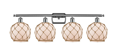Farmhouse Rope - 4 Light - 38 inch - Polished Chrome - Bath Vanity Light (516-4W-PC-G121-8RB)