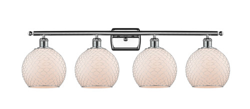 Farmhouse Chicken Wire - 4 Light - 38 inch - Polished Chrome - Bath Vanity Light (516-4W-PC-G121-8CSN-LED)