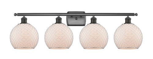Farmhouse Chicken Wire - 4 Light - 38 inch - Oil Rubbed Bronze - Bath Vanity Light (516-4W-OB-G121-8CSN-LED)