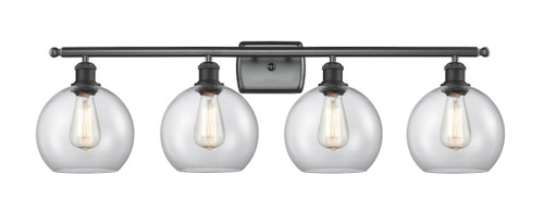 Athens - 4 Light - 38 inch - Matte Black - Bath Vanity Light (516-4W-BK-G122C-8CL)