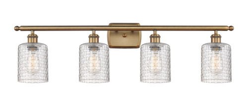 Cobbleskill - 4 Light - 35 inch - Brushed Brass - Bath Vanity Light (516-4W-BB-G112C-5CL)