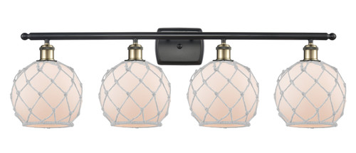 Farmhouse Rope - 4 Light - 38 inch - Black Antique Brass - Bath Vanity Light (516-4W-BAB-G121-8RW)