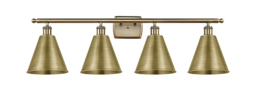 Berkshire - 4 Light - 38 inch - Antique Brass - Bath Vanity Light (516-4W-AB-MBC-8-AB-LED)