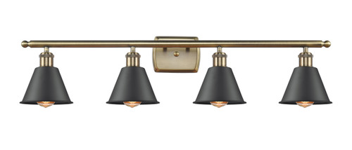 Smithfield - 4 Light - 37 inch - Antique Brass - Bath Vanity Light (516-4W-AB-M8-BK-LED)