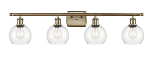 Athens - 4 Light - 36 inch - Antique Brass - Bath Vanity Light (516-4W-AB-G122-6-LED)