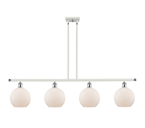 Athens - 4 Light - 48 inch - White Polished Chrome - Cord hung - Island Light (516-4I-WPC-G121-LED)