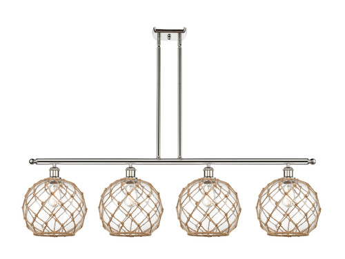 Farmhouse Rope - 4 Light - 48 inch - Polished Nickel - Cord hung - Island Light (516-4I-PN-G122-10RB-LED)