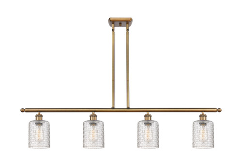 Cobbleskill - 4 Light - 48 inch - Brushed Brass - Cord hung - Island Light (516-4I-BB-G112C-5CL)