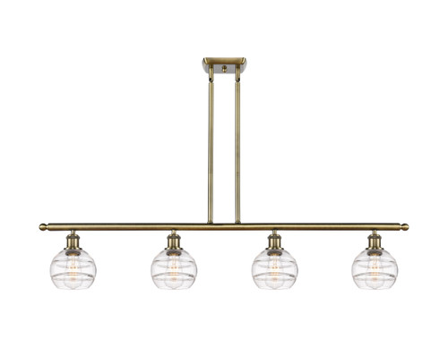 Rochester - 4 Light - 48 inch - Antique Brass - Cord hung - Island Light (516-4I-AB-G556-6CL)