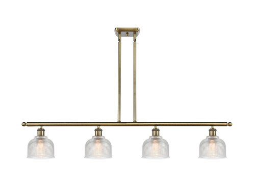Dayton - 4 Light - 48 inch - Antique Brass - Cord hung - Island Light (516-4I-AB-G412-LED)