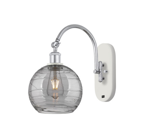 Athens Deco Swirl - 1 Light - 8 inch - White Polished Chrome - Sconce (518-1W-WPC-G1213-8SM)