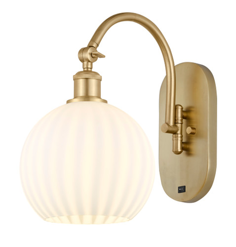 White Venetian - 1 Light - 8 inch - Satin Gold - Sconce (518-1W-SG-G1217-8WV)