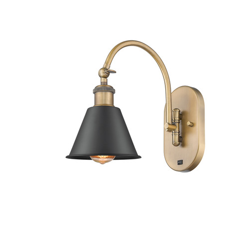 Smithfield - 1 Light - 7 inch - Brushed Brass - Sconce (518-1W-BB-M8-BK-LED)