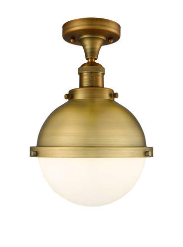 Hampden - 1 Light - 9 inch - Brushed Brass - Semi-Flush Mount (517-1CH-BB-HFS-81-BB-LED)