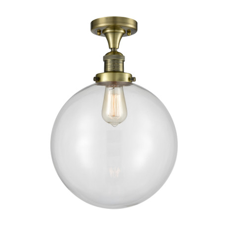 Beacon - 1 Light - 12 inch - Antique Brass - Semi-Flush Mount (517-1CH-AB-G202-12)