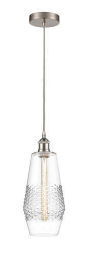 Windham - 1 Light - 7 inch - Brushed Satin Nickel - Cord hung - Mini Pendant (616-1P-SN-G682-7)