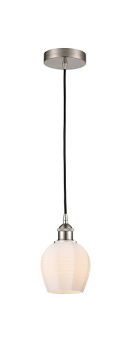 Norfolk - 1 Light - 6 inch - Brushed Satin Nickel - Cord hung - Mini Pendant (616-1P-SN-G461-6)