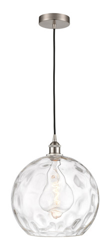 Athens Water Glass - 1 Light - 13 inch - Brushed Satin Nickel - Cord hung - Pendant (616-1P-SN-G1215-14-LED)