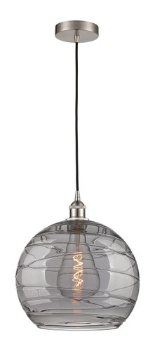 Athens Deco Swirl - 1 Light - 14 inch - Brushed Satin Nickel - Cord hung - Pendant (616-1P-SN-G1213-14SM)