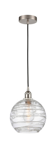 Athens Deco Swirl - 1 Light - 10 inch - Brushed Satin Nickel - Cord hung - Mini Pendant (616-1P-SN-G1213-10-LED)