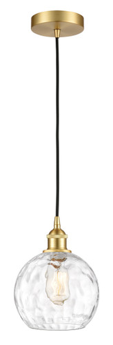 Athens Water Glass - 1 Light - 8 inch - Satin Gold - Cord hung - Mini Pendant (616-1P-SG-G1215-8)