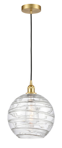 Athens Deco Swirl - 1 Light - 12 inch - Satin Gold - Cord hung - Mini Pendant (616-1P-SG-G1213-12-LED)