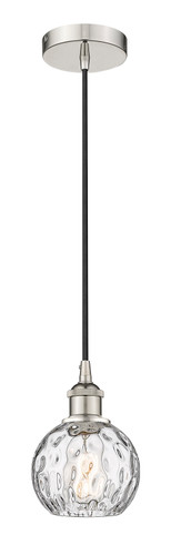 Athens Water Glass - 1 Light - 6 inch - Polished Nickel - Cord hung - Mini Pendant (616-1P-PN-G1215-6)