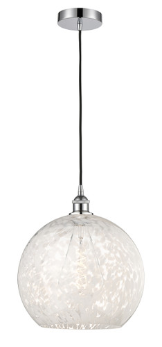 White Mouchette - 1 Light - 14 inch - Polished Chrome - Cord Hung - Pendant (616-1P-PC-G1216-14WM)
