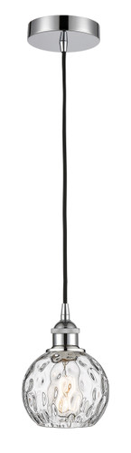Athens Water Glass - 1 Light - 6 inch - Polished Chrome - Cord hung - Mini Pendant (616-1P-PC-G1215-6)