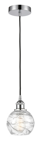 Athens Deco Swirl - 1 Light - 6 inch - Polished Chrome - Cord hung - Mini Pendant (616-1P-PC-G1213-6)