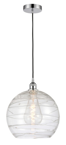 Athens Deco Swirl - 1 Light - 14 inch - Polished Chrome - Cord hung - Pendant (616-1P-PC-G1213-14)