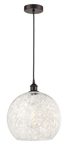 White Mouchette - 1 Light - 14 inch - Oil Rubbed Bronze - Cord Hung - Pendant (616-1P-OB-G1216-14WM)