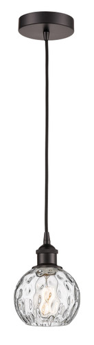 Athens Water Glass - 1 Light - 6 inch - Oil Rubbed Bronze - Cord hung - Mini Pendant (616-1P-OB-G1215-6-LED)