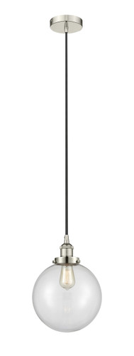 Beacon - 1 Light - 10 inch - Polished Nickel - Cord hung - Mini Pendant (616-1PH-PN-G202-10-LED)