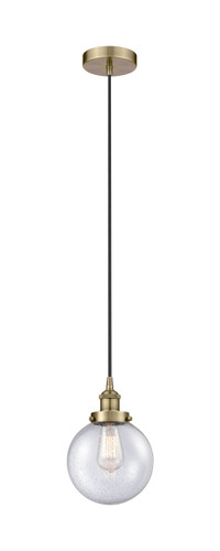 Beacon - 1 Light - 8 inch - Antique Brass - Cord hung - Mini Pendant (616-1PH-AB-G204-8-LED)