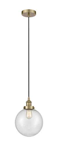 Beacon - 1 Light - 10 inch - Antique Brass - Cord hung - Mini Pendant (616-1PH-AB-G204-10)