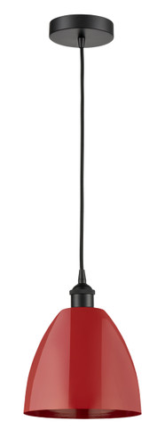 Plymouth - 1 Light - 9 inch - Matte Black - Cord hung - Mini Pendant (616-1P-BK-MBD-9-RD)