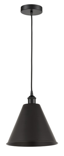 Berkshire - 1 Light - 12 inch - Matte Black - Cord hung - Mini Pendant (616-1P-BK-MBC-12-BK-LED)