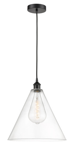 Berkshire - 1 Light - 16 inch - Matte Black - Cord hung - Pendant (616-1P-BK-GBC-162)