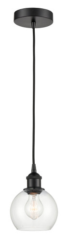 Athens - 1 Light - 6 inch - Matte Black - Cord hung - Mini Pendant (616-1P-BK-G122-6-LED)