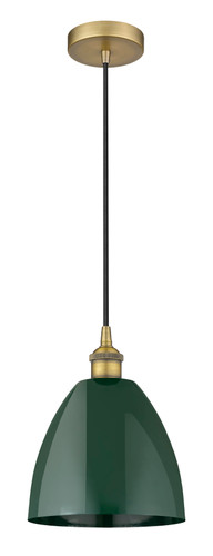 Plymouth - 1 Light - 9 inch - Brushed Brass - Cord hung - Mini Pendant (616-1P-BB-MBD-9-GR)