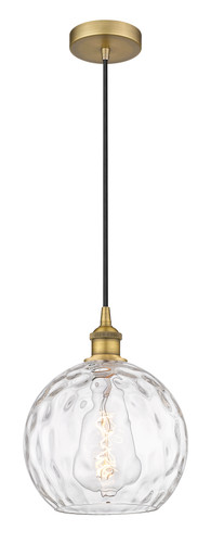 Athens Water Glass - 1 Light - 10 inch - Brushed Brass - Cord hung - Mini Pendant (616-1P-BB-G1215-10)