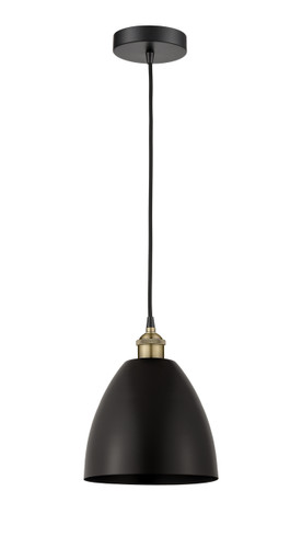 Bristol - 1 Light - 9 inch - Black Antique Brass - Cord hung - Mini Pendant (616-1P-BAB-MBD-9-BK)