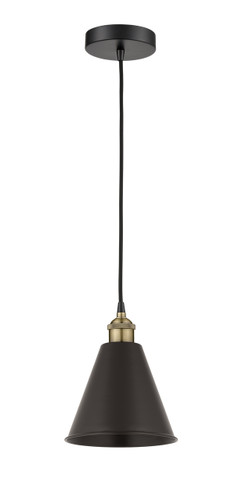 Berkshire - 1 Light - 8 inch - Black Antique Brass - Cord hung - Mini Pendant (616-1P-BAB-MBC-8-BK-LED)