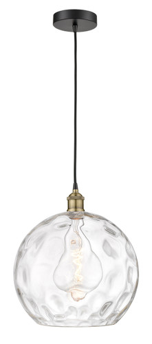 Athens Water Glass - 1 Light - 13 inch - Black Antique Brass - Cord hung - Pendant (616-1P-BAB-G1215-14)