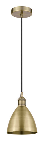 Bristol - 1 Light - 8 inch - Antique Brass - Cord hung - Mini Pendant (616-1P-AB-MBD-75-AB)